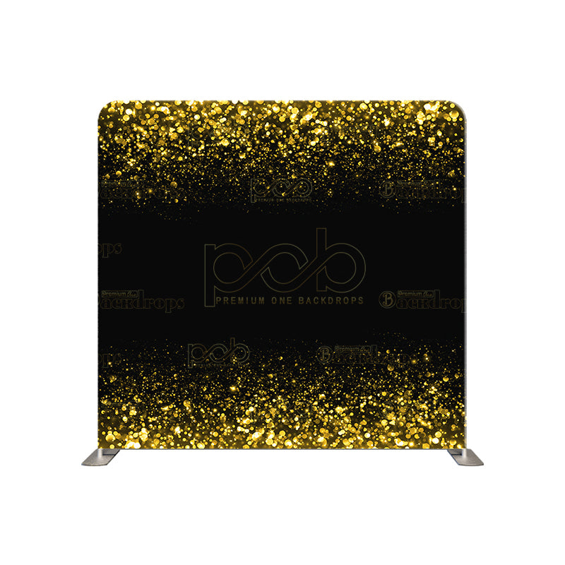 premium one pillowcover backdrops-Black and Gold Glitter