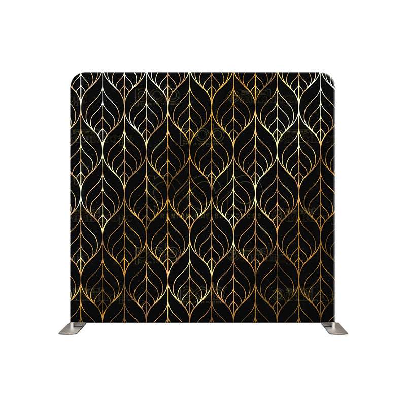 premium one pillowcover backdrops-Black and Gold leaf