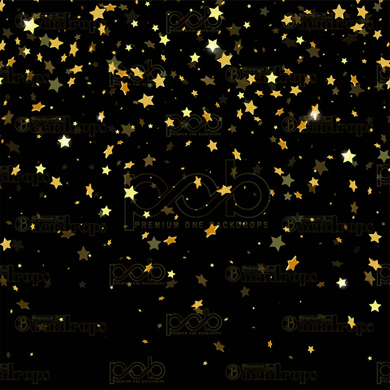 premium one pillow cover backdrops-Black with Yellow Stars