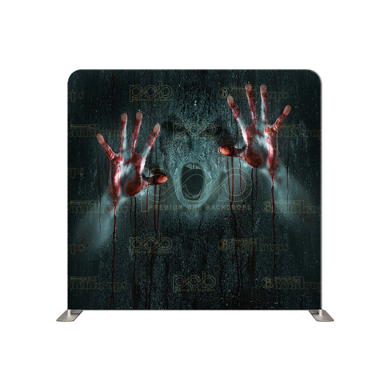 premium one pillowcover backdrops-Bloody hands Halloween