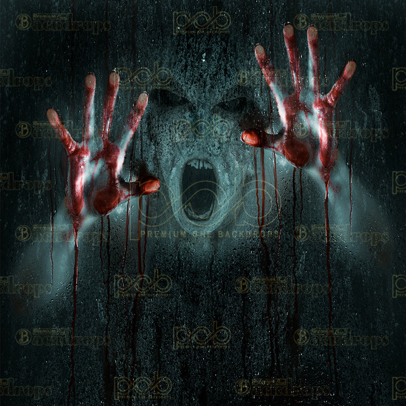 premium one pillow cover backdrops-Bloody hands Halloween