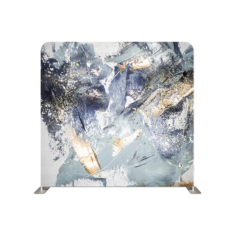 premium one pillowcover backdrops-Blue And Gold Glacier