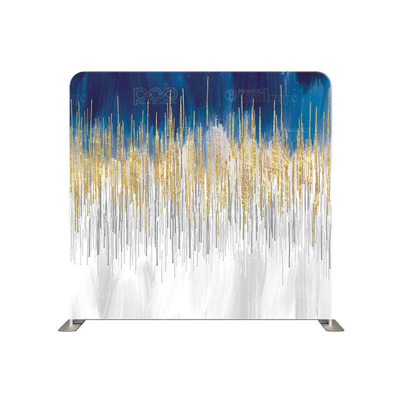 premium one pillowcover backdrops-Blue And Gold Oil Painting