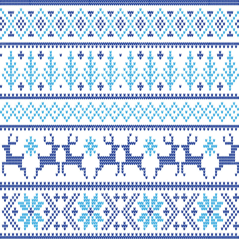 premium one pillow cover backdrops-Blue Christmas Pattern