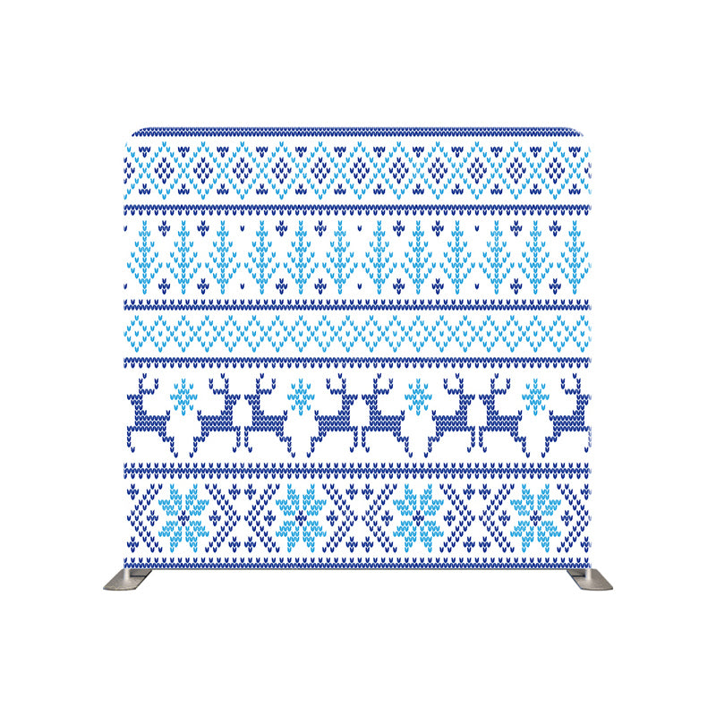 premium one pillowcover backdrops-Blue Christmas Pattern