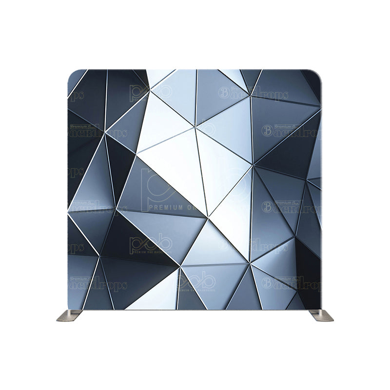 premium one pillowcover backdrops-3d Blue Grey geometry