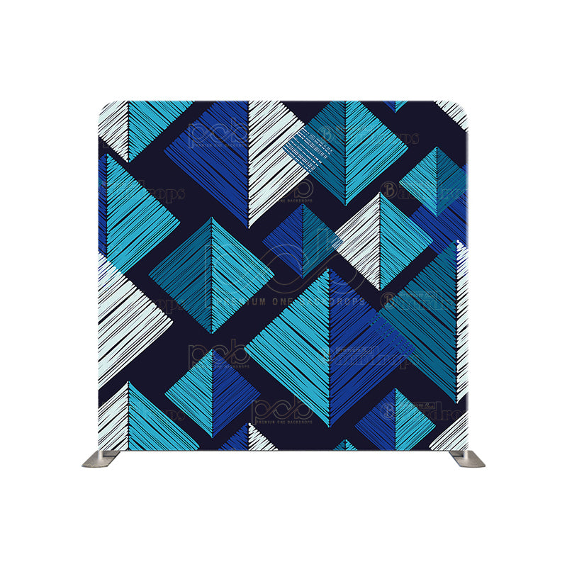 premium one pillowcover backdrops-Blue Geometric