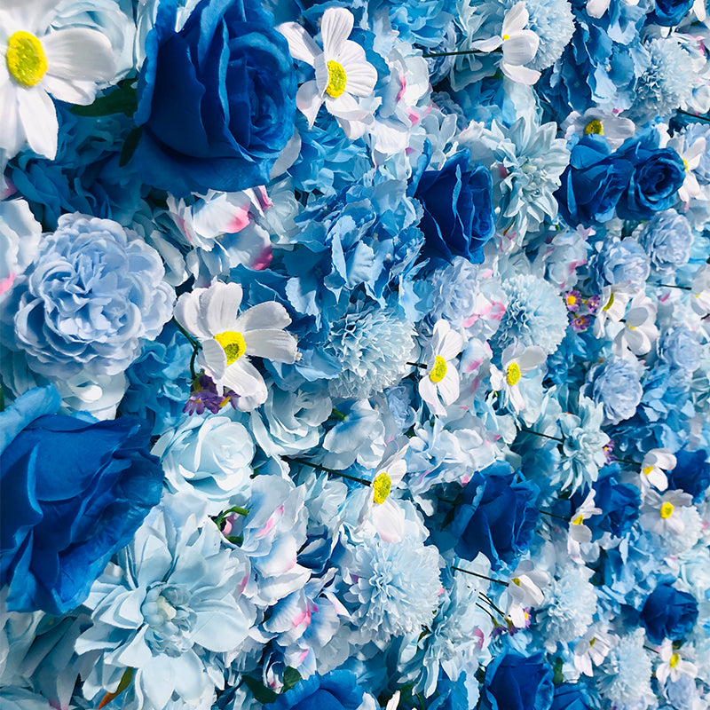 Blue Rose Flower Wall