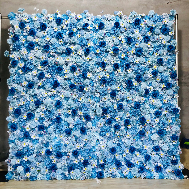 Blue Rose Flower Wall