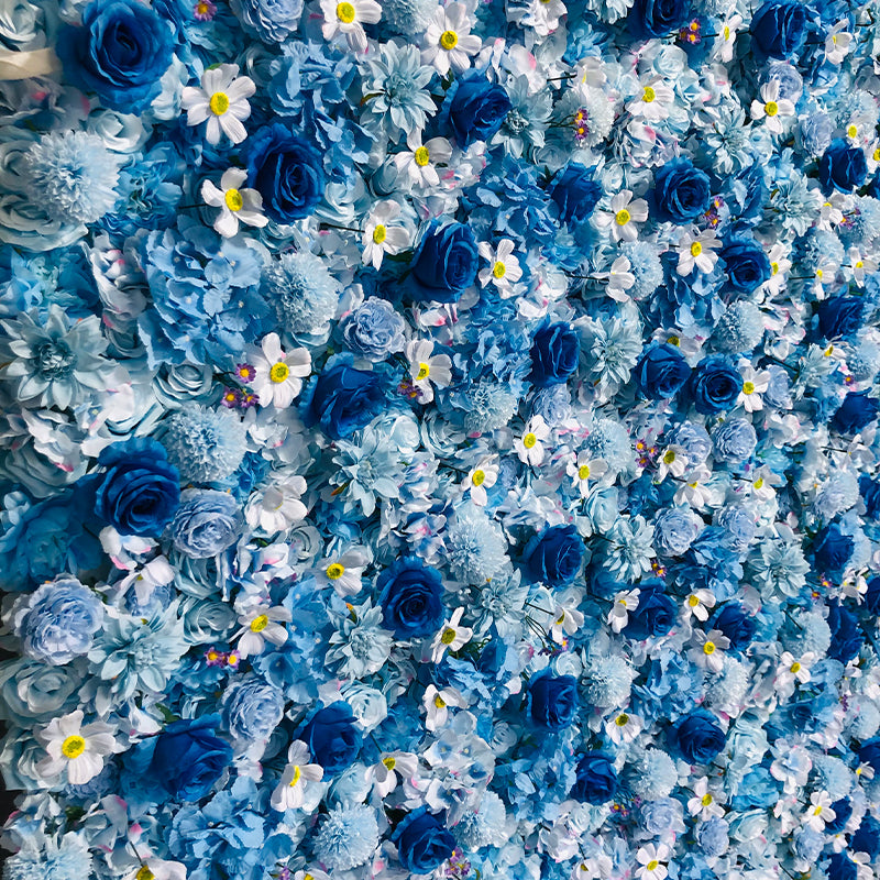 Blue Rose Flower Wall