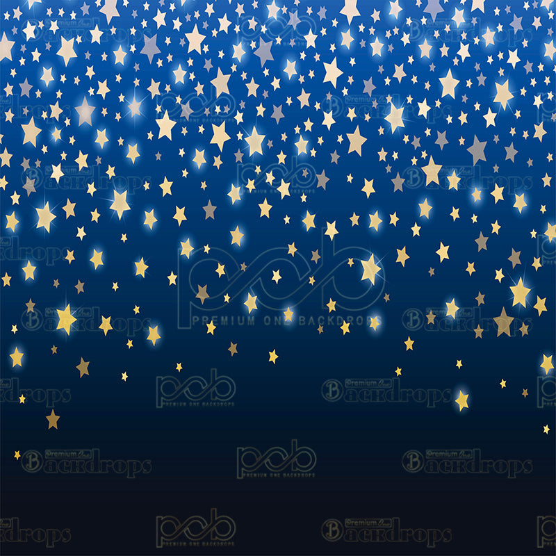 premium one pillow cover backdrops-Blue Stars