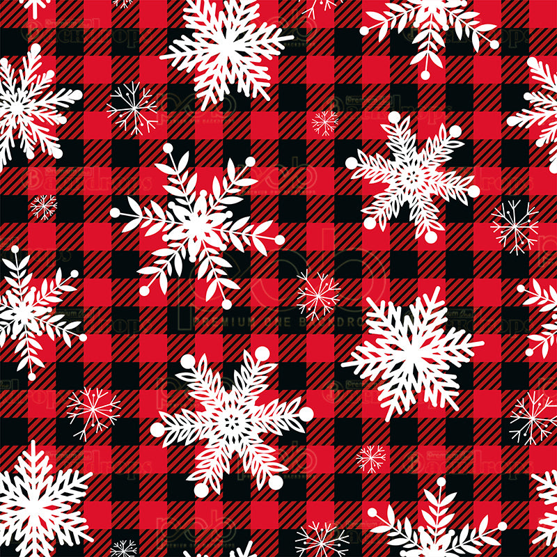 premium one pillowcover backdrops-Buffalo Plaid Snow