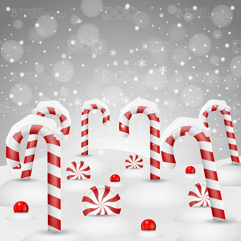 premium one pillowcover backdrops-Candy Cane Sparkle