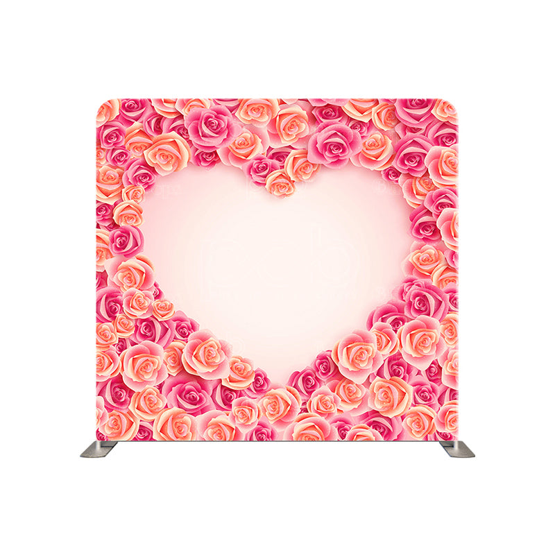 premium one pillowcover backdrops-Pink Rose Heart