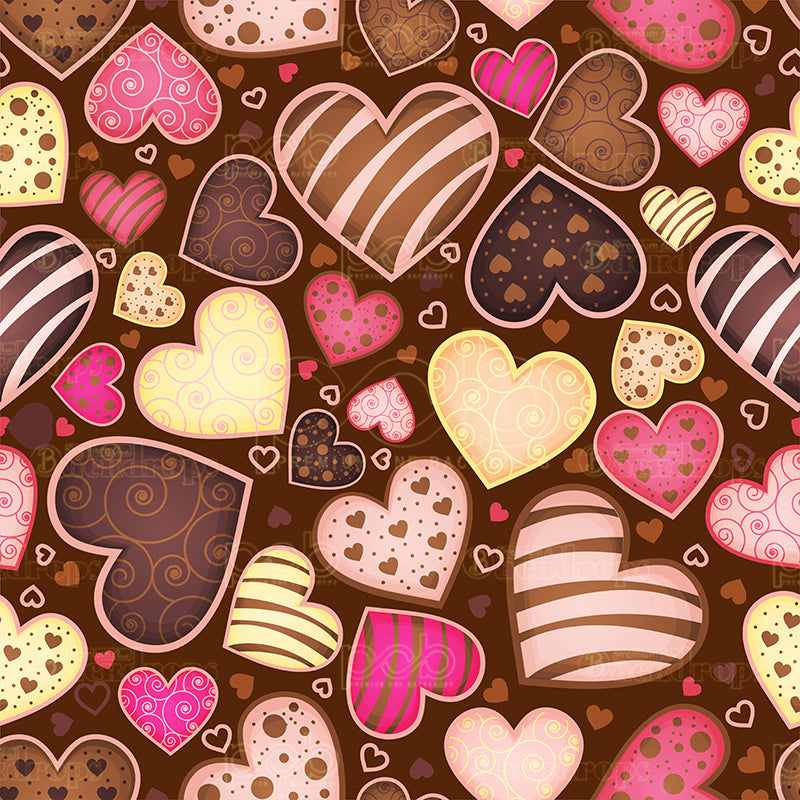 premium one pillowcover backdrops-Chocolate Hearts