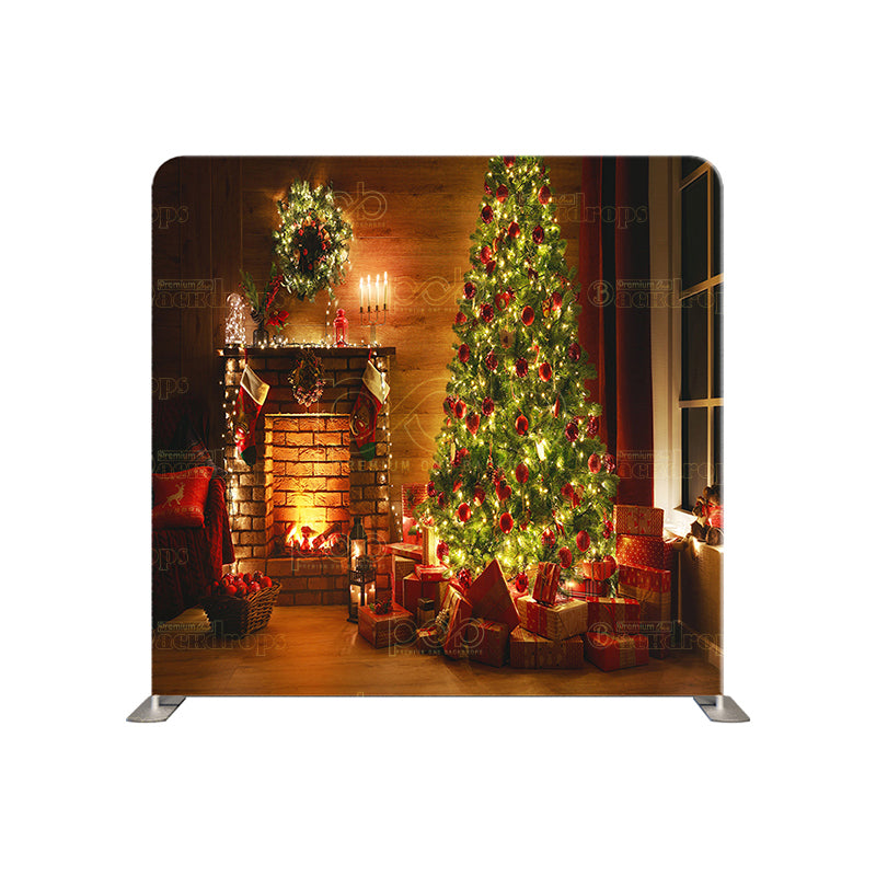 Pillow Cover Backdrop(Christmas Tree with Fireplace)