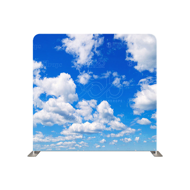 premium one pillowcover backdrops-Blue sky and white clouds