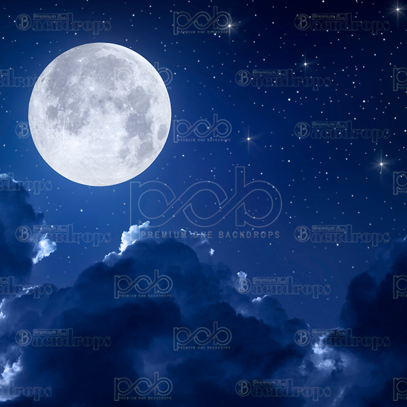 premium one pillowcover backdrops-Cloudy Moon