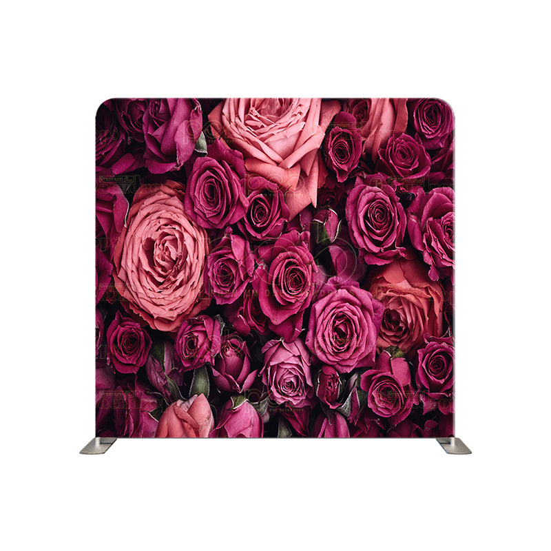 premium one pillowcover backdrops-Dark Pink Roses