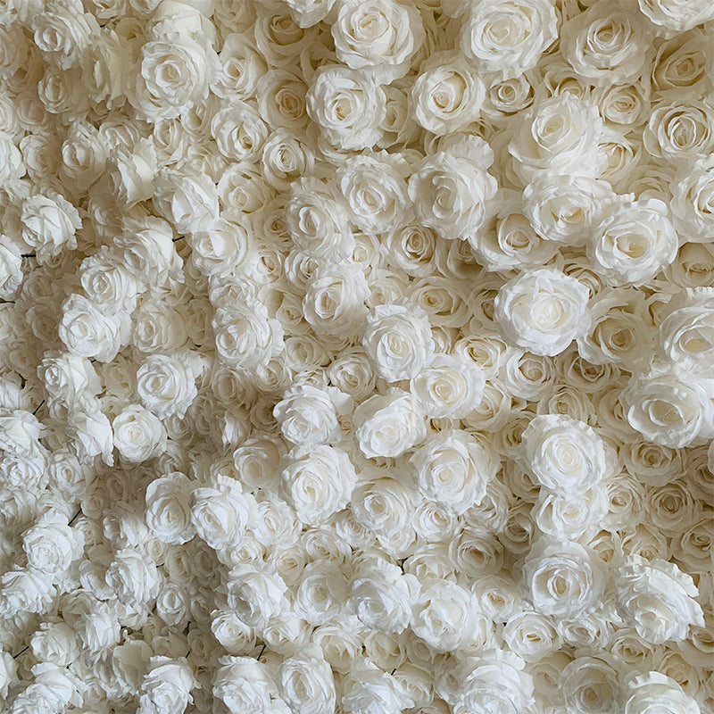 Deluxe Pure White Rose Flower Wall