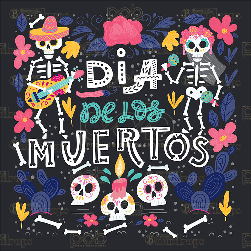 premium one pillowcover backdrops-Dia De Los Muertos