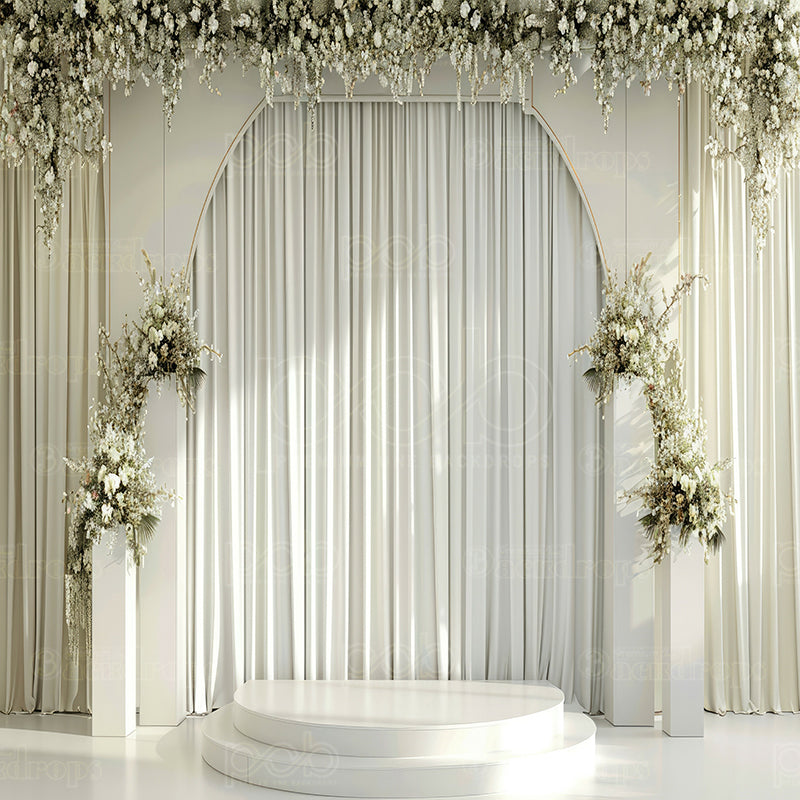 premium one pillowcover backdrops-Elegant White Archway-1