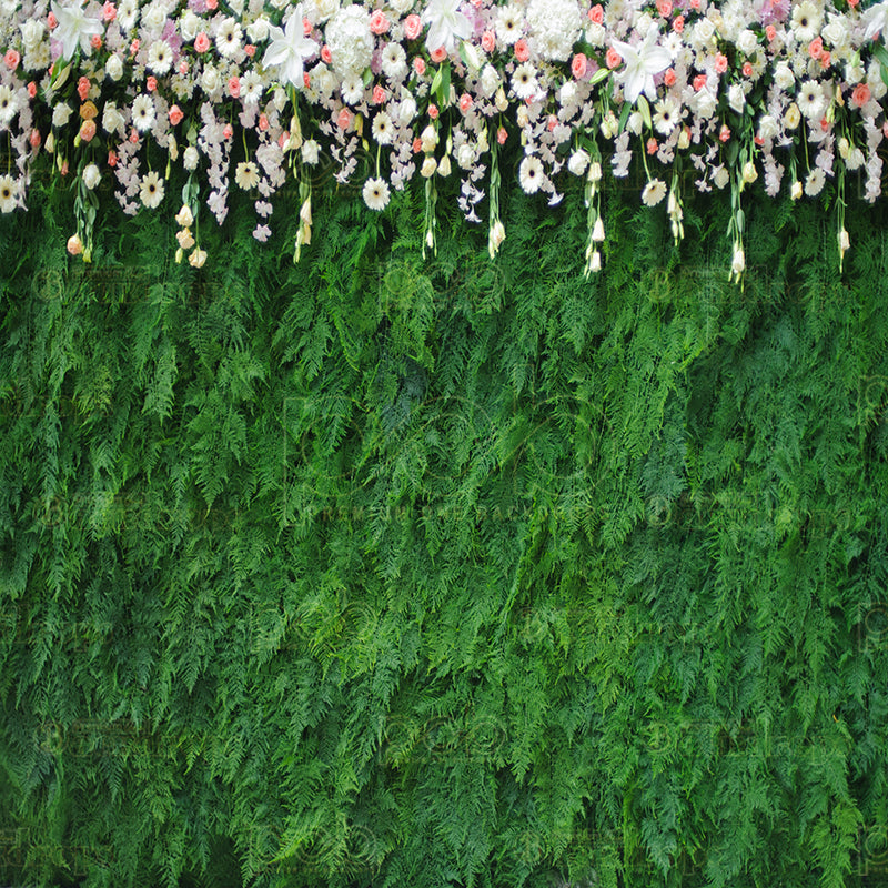 premium one pillowcover backdrops-FERNS and FLOWERS