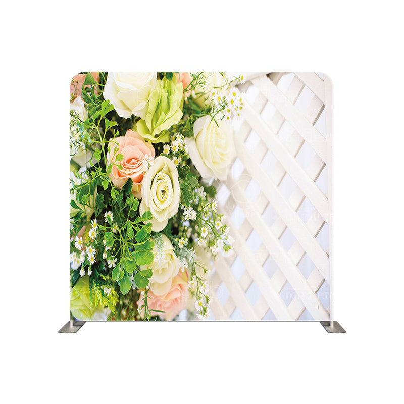 premium one pillowcover backdrops-Fenced Flowers