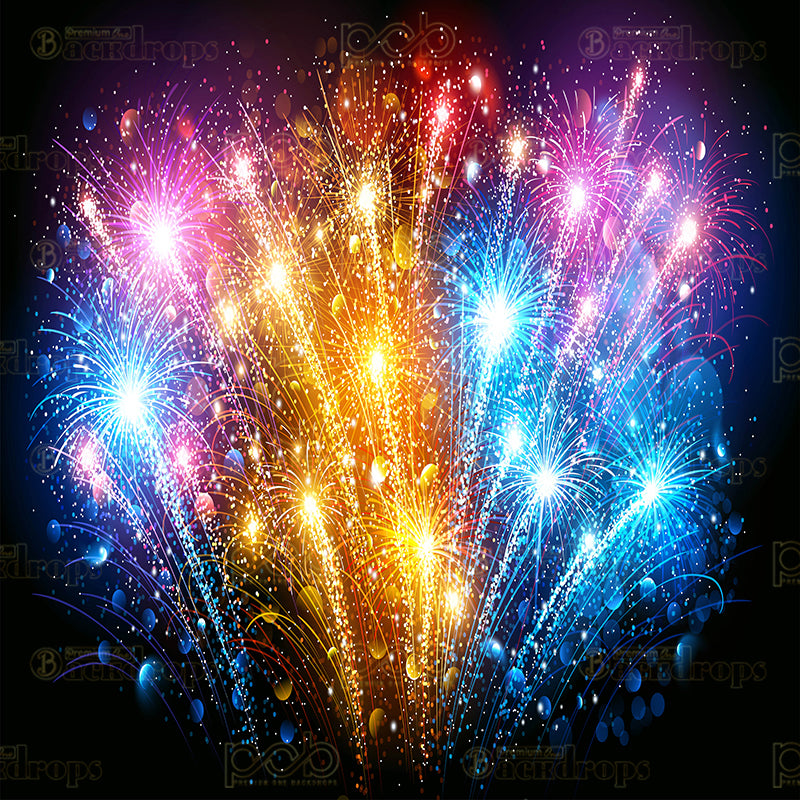 premium one pillowcover backdrops-Festive Fireworks