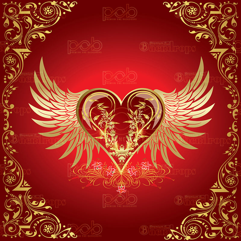 premium one pillowcover backdrops-Flying Heart