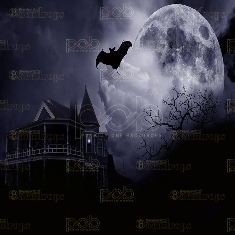 premium one pillowcover backdrops-Foggy Moon