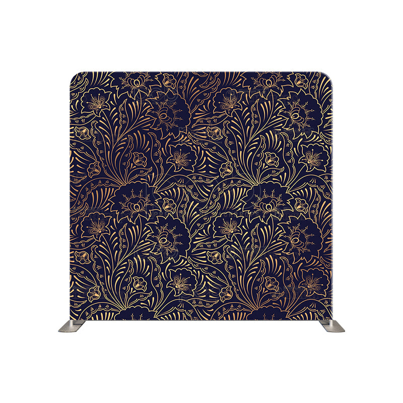 premium one pillowcover backdrops-Gold Flower Swirl