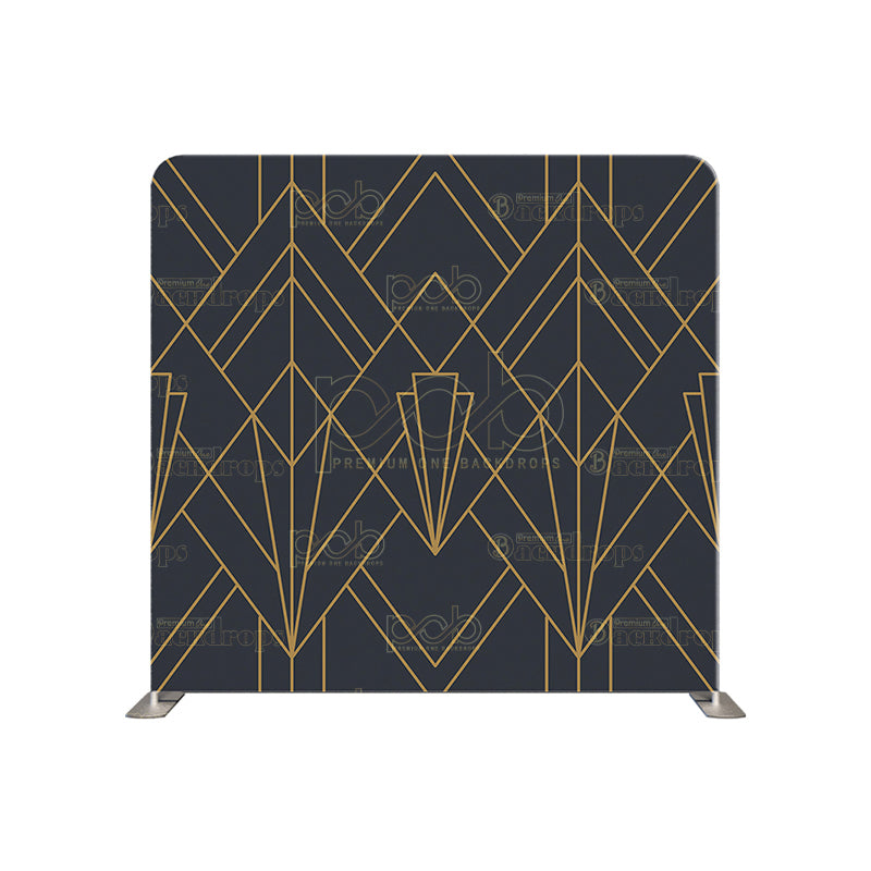 premium one pillowcover backdrops-Gold With Brown Geometric