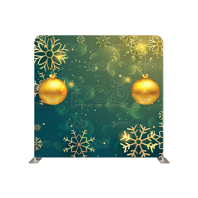 premium one pillowcover backdrops-Gold snowflake sparkle