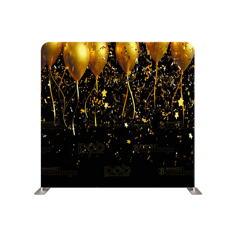 premium one pillowcover backdrops-gold balloons with black backdrop