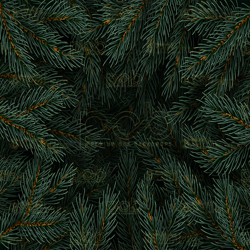 premium one pillowcover backdrops-Green Pine Leaves