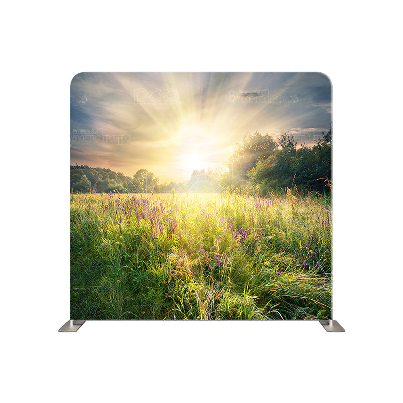 premium one pillowcover backdrops-Greenery Sunset Blur