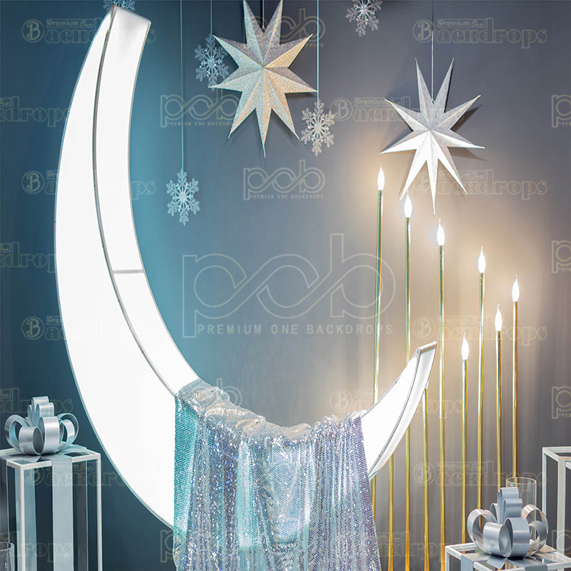 premium one pillowcover backdrops-Half Moon with Stars