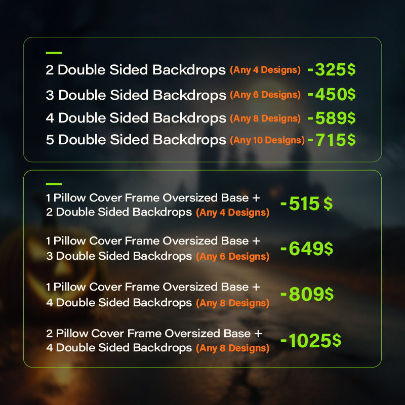 Halloween Pillowcase Backdrop Bundle Price