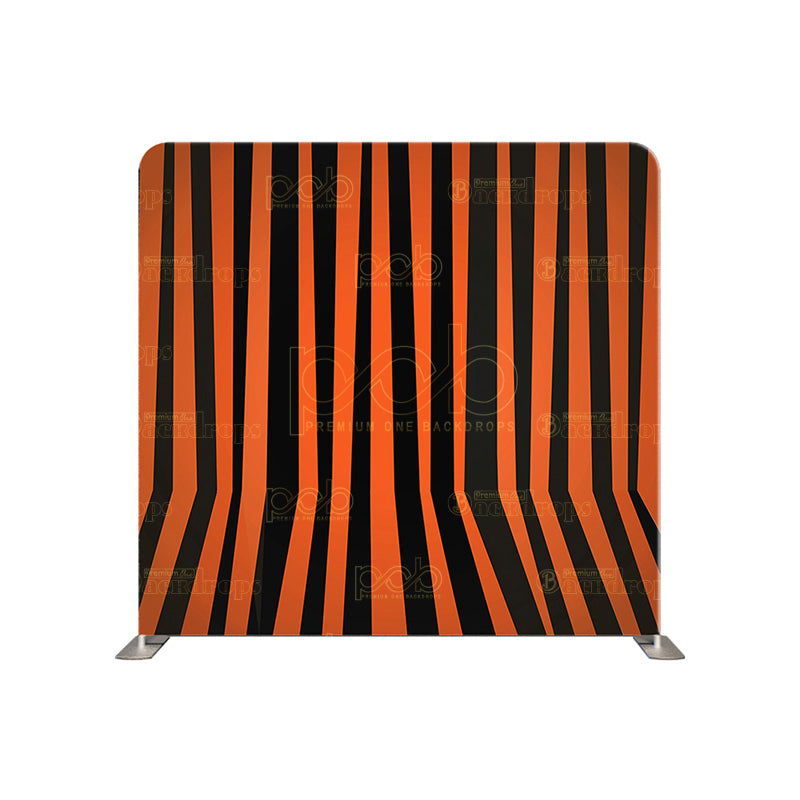 premium one pillowcover backdrops-Black and orange striped Halloween background