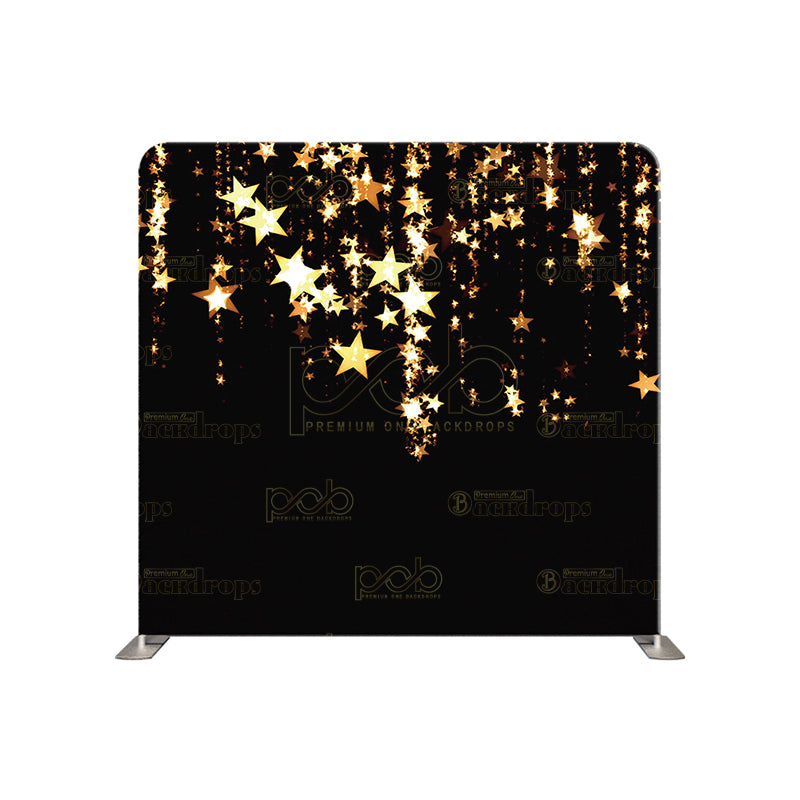 premium one pillowcover backdrops-Golden stars falling in the night