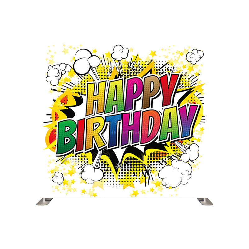 premium one pillowcover backdrops-Happy Birthday Comic