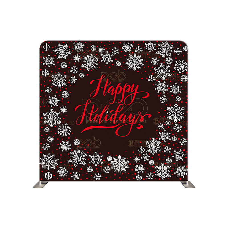 premium one pillowcover backdrops-Happy Holidays Red