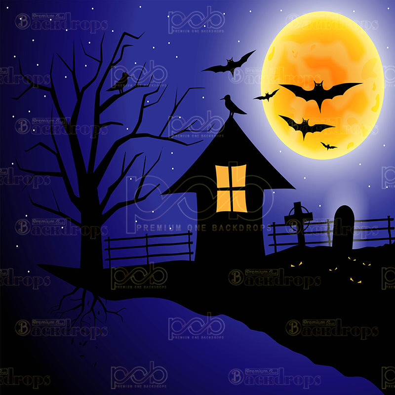 premium one pillowcover backdrops-Haunted House