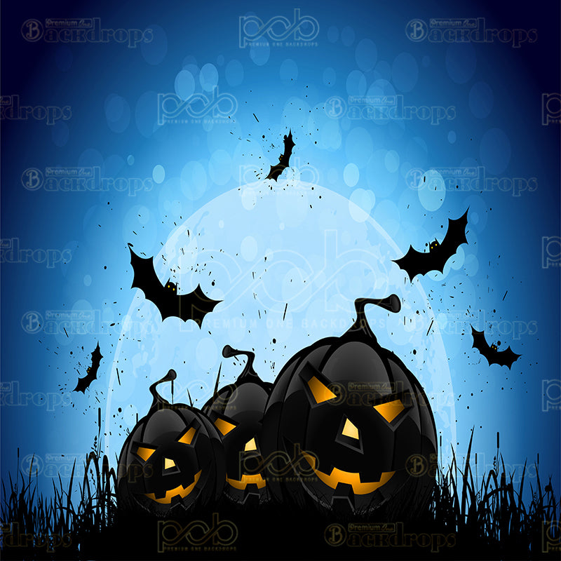 premium one pillowcover backdrops-Haunted Pumpkins