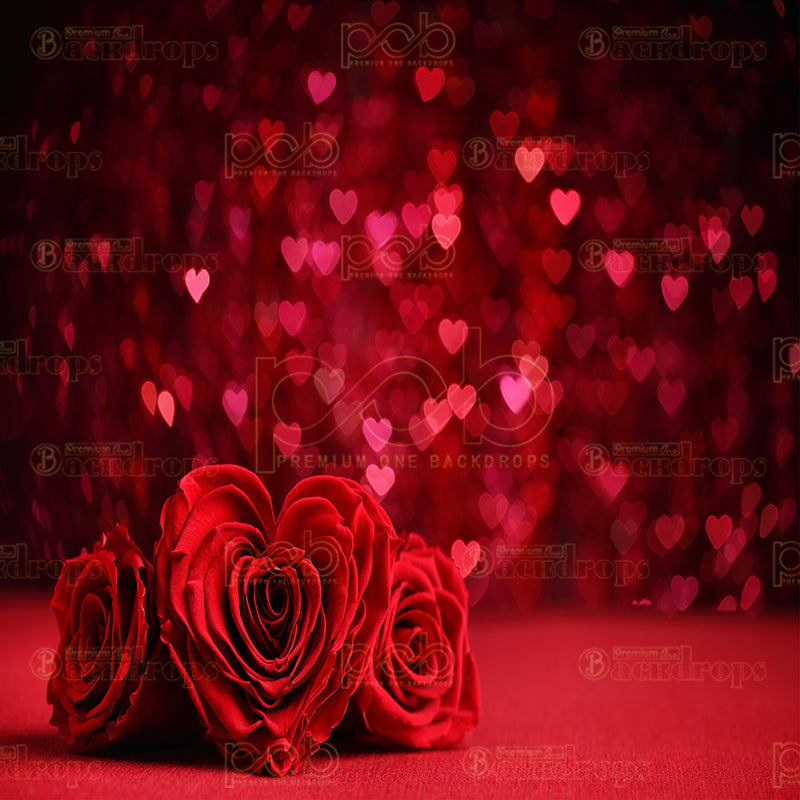 premium one pillowcover backdrops-Heart Roses