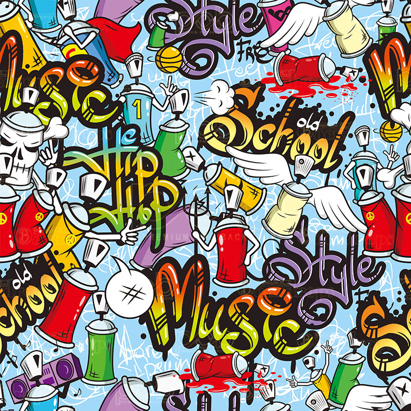 premium one pillowcover backdrops-Hip Hop Graffiti