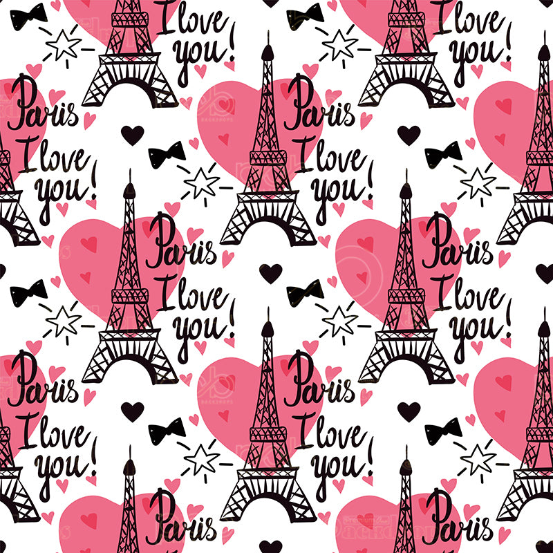 premium one pillowcover backdrops-I Love Paris