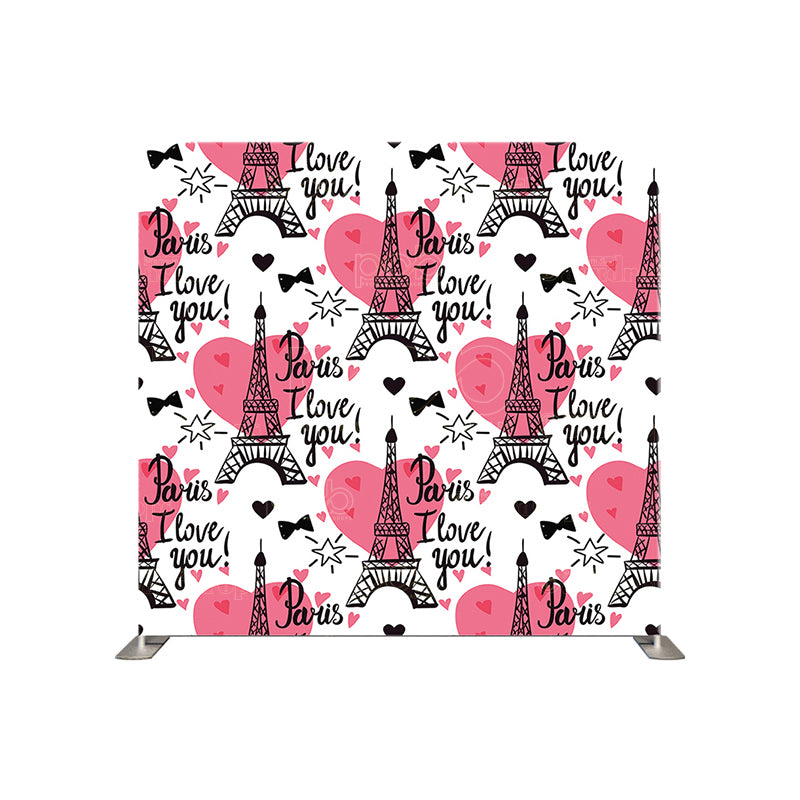 premium one pillowcover backdrops-Paris love graffiti background