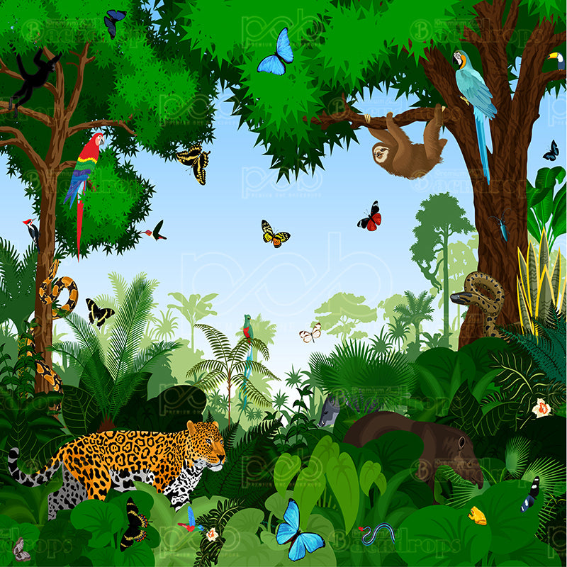 premium one pillowcover backdrops-Jungle